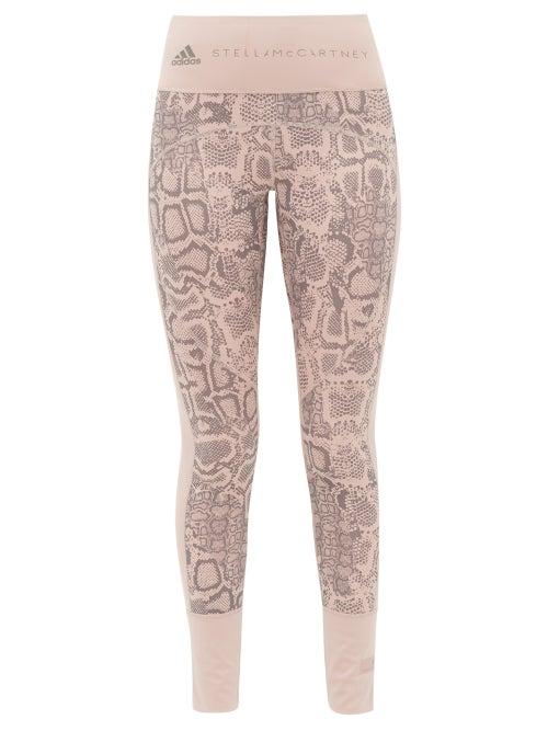 Matchesfashion.com Adidas By Stella Mccartney - Snake-print High-rise Training Leggings - Womens - Pink Print