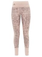 Matchesfashion.com Adidas By Stella Mccartney - Snake-print High-rise Training Leggings - Womens - Pink Print
