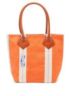 Haulier - Utility Small Striped Canvas Tote Bag - Womens - Orange