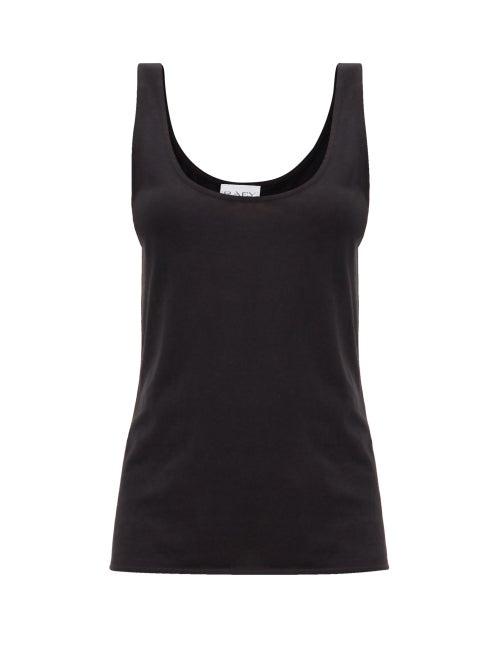 Matchesfashion.com Raey - Scoop-neck Cotton-blend Jersey Tank Top - Womens - Black