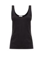 Matchesfashion.com Raey - Scoop-neck Cotton-blend Jersey Tank Top - Womens - Black