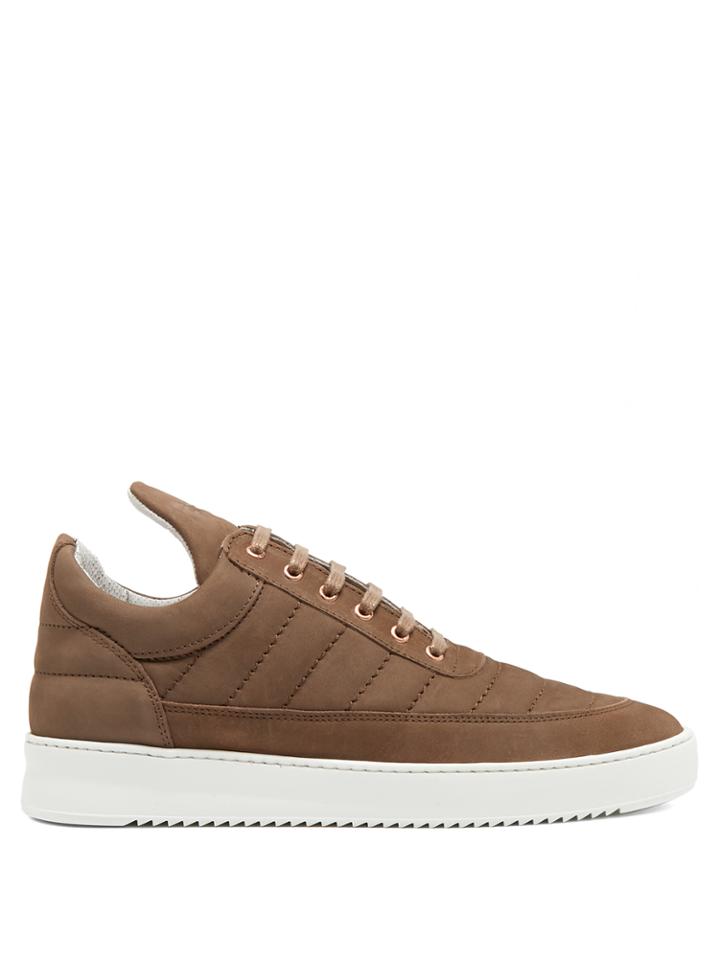 Filling Pieces Padded Low-top Suede Trainers