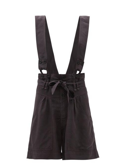 Matchesfashion.com Isabel Marant - Flink Paperbag-waist Twill Shorts - Womens - Black