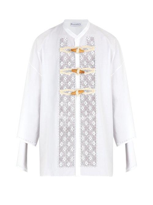 Matchesfashion.com Jw Anderson - Broderie Anglaise Cotton Shirt - Mens - White