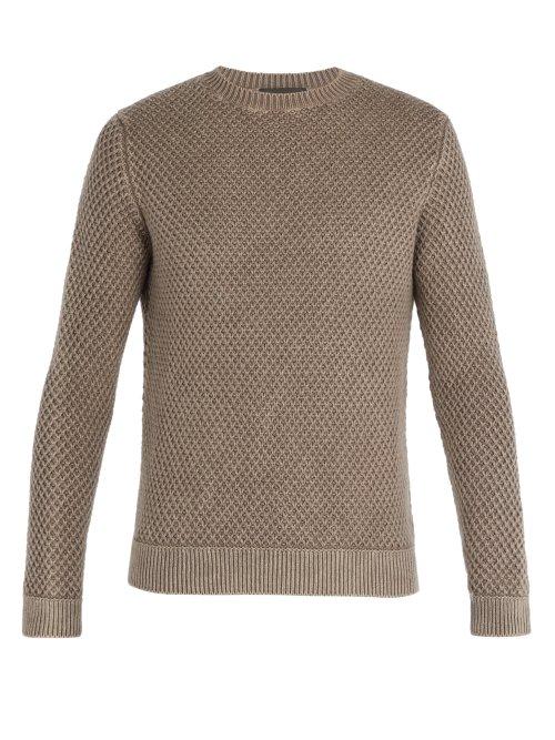 Matchesfashion.com Iris Von Arnim - Magellan Waffle Knit Cashmere Sweater - Mens - Light Brown