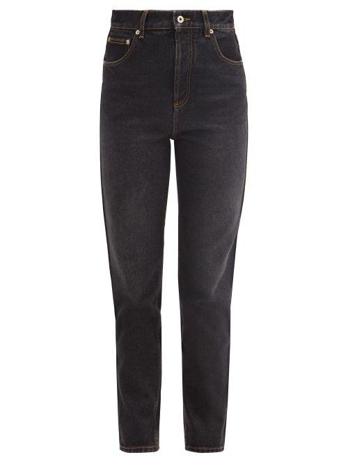 Matchesfashion.com Loewe - Anagram-embroidered Slim-leg Jeans - Womens - Black