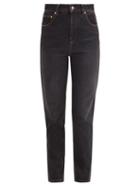 Matchesfashion.com Loewe - Anagram-embroidered Slim-leg Jeans - Womens - Black