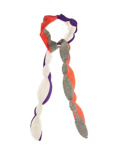 Matchesfashion.com Missoni - Scallop Edged Fine Knit Scarf - Womens - Multi