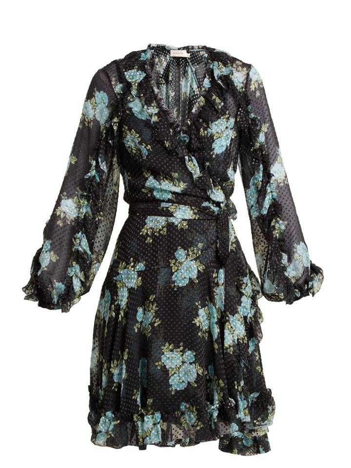 Zimmermann Whitewash Ruffle Wrap Dress