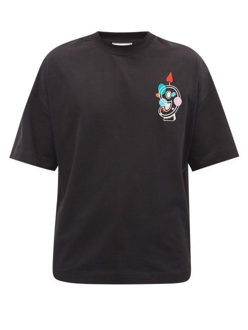 Matchesfashion.com Ami - Ninth-anniversary Cotton-jersey T-shirt - Mens - Black