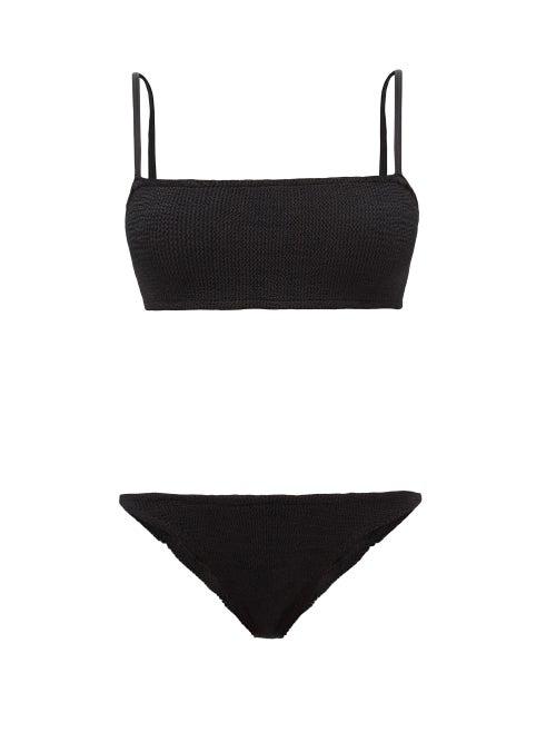 Ladies Beachwear Hunza G - Gigi High-leg Crinkle-jersey Bikini - Womens - Black