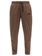 Matchesfashion.com Burberry - Duke Drawstring-tie Logo-print Jersey Track Pants - Mens - Brown
