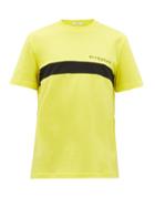 Matchesfashion.com Givenchy - Logo Print Cotton Jersey T Shirt - Mens - Yellow