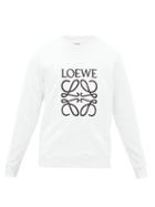 Matchesfashion.com Loewe - Anagram-embroidered Cotton Sweatshirt - Mens - White