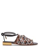 Matchesfashion.com Salvatore Ferragamo - Laino Woven Leather Sandals - Womens - White Multi