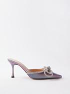 Mach & Mach - Double Bow 85 Lenticular Pvc And Leather Mules - Womens - Pink Multi