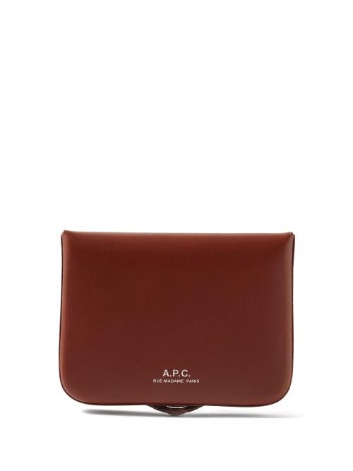 A.p.c. - Josh Leather Cardholder - Mens - Brown