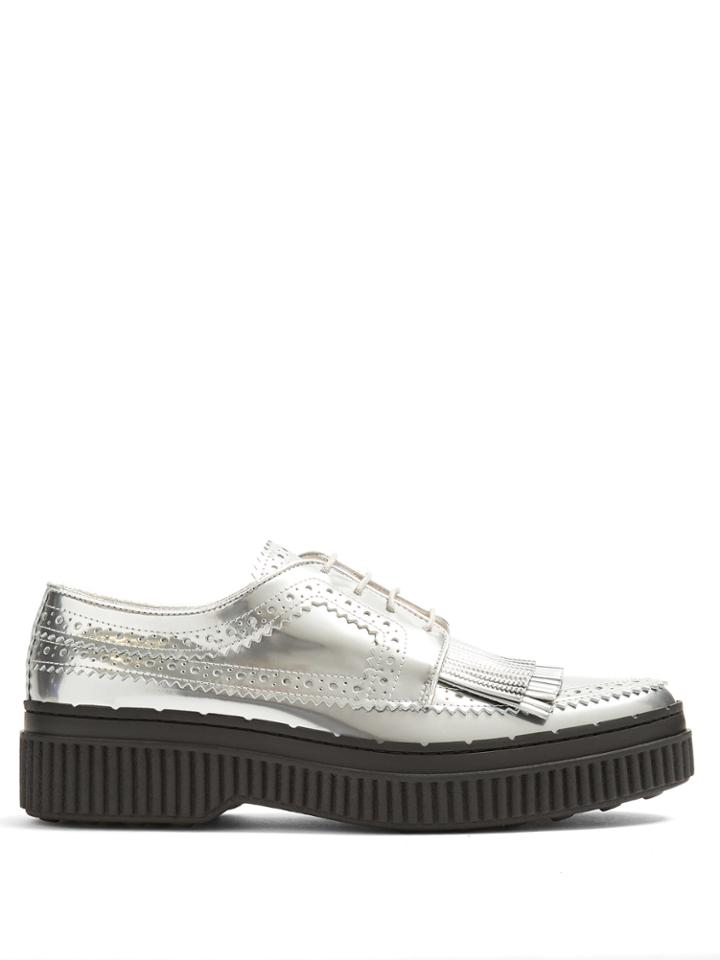 Tod's Fringed Brogue-detail Leather Creepers
