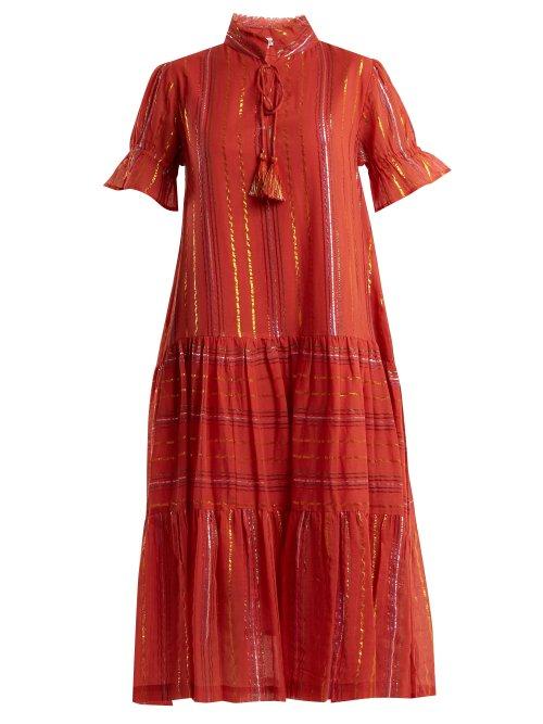 Matchesfashion.com Apiece Apart - Los Altos Striped Cotton Blend Dress - Womens - Red Stripe