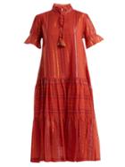 Matchesfashion.com Apiece Apart - Los Altos Striped Cotton Blend Dress - Womens - Red Stripe