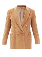 Matchesfashion.com Blaz Milano - Classic Touch Double-breasted Cotton Blazer - Womens - Camel