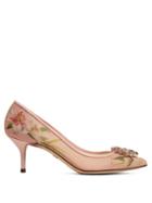 Matchesfashion.com Dolce & Gabbana - Bellucci Lily Print Mesh Pumps - Womens - Pink Multi
