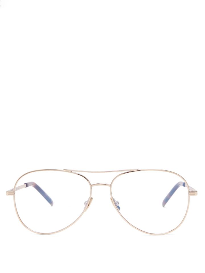 Saint Laurent Aviator Gold-tone Glasses