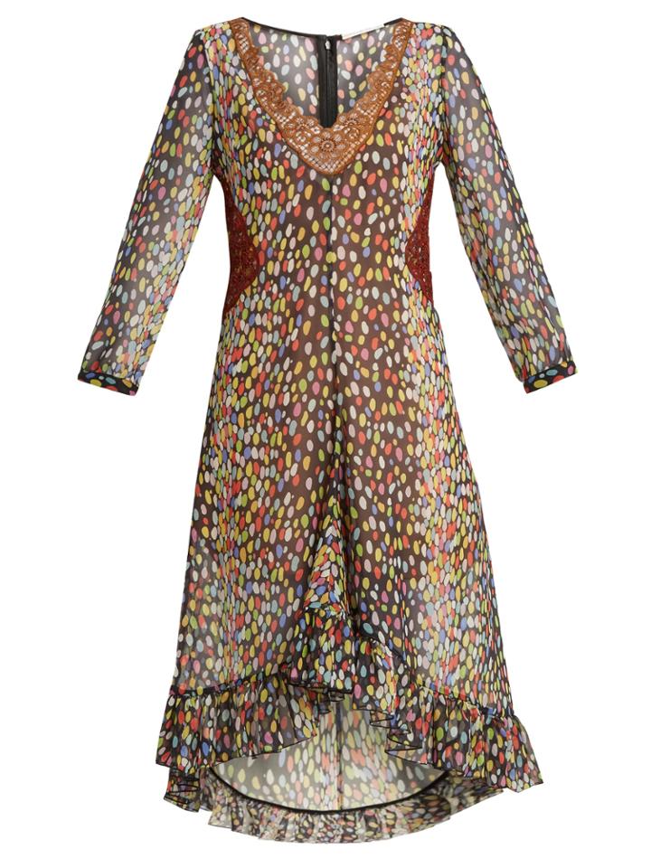 Marco De Vincenzo Multicoloured Leopard-print Silk-georgette Dress