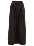 Matchesfashion.com Matteau - The Gathered Cotton Maxi Skirt - Womens - Black