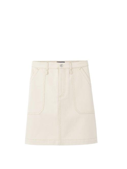 Matchesfashion.com A.p.c. - Lea Denim Mini Skirt - Womens - Ivory
