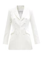 Ladies Rtw 16arlington - Kiku Peak-lapel Satin Suit Jacket - Womens - Ivory