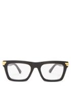Mens Eyewear Bottega Veneta - Square Acetate Glasses - Mens - Black