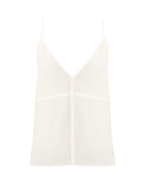 Matchesfashion.com Raey - Fitted Deep V Neck Silk Cami Top - Womens - Ivory