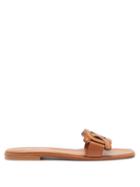Matchesfashion.com Tod's - Catena Link-strap Leather Slides - Womens - Tan