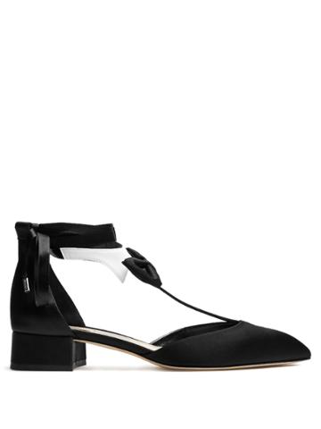 Olgana Paris La Garonne T-bar Satin Pumps