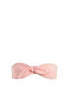 Matchesfashion.com Ephemera - Tie Front Bandeau Bikini Top - Womens - Pink