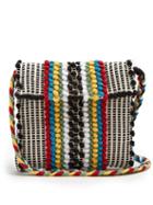 Matchesfashion.com Antonello Tedde - Suni Strisce Striped Cotton Cross Body Bag - Womens - Black Multi