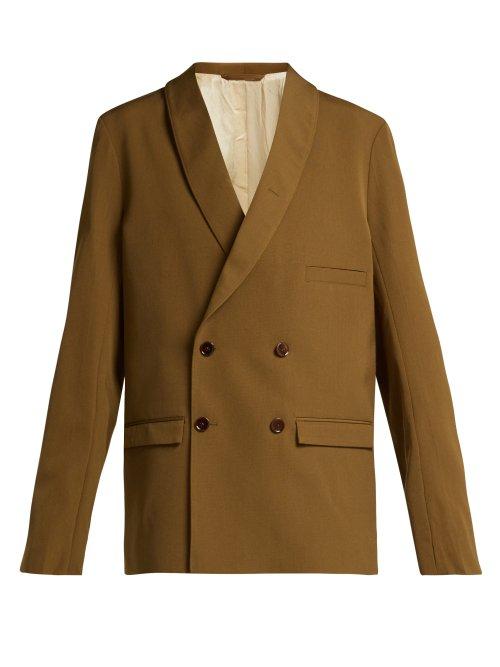 Matchesfashion.com Lemaire - Double Breasted Crepe Blazer - Womens - Brown