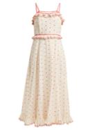 Redvalentino Polka-dot And Ruffle-embellished Dress
