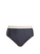 Matchesfashion.com The Upside - Jade Polka Dot Performance Bikini Briefs - Womens - Navy Multi