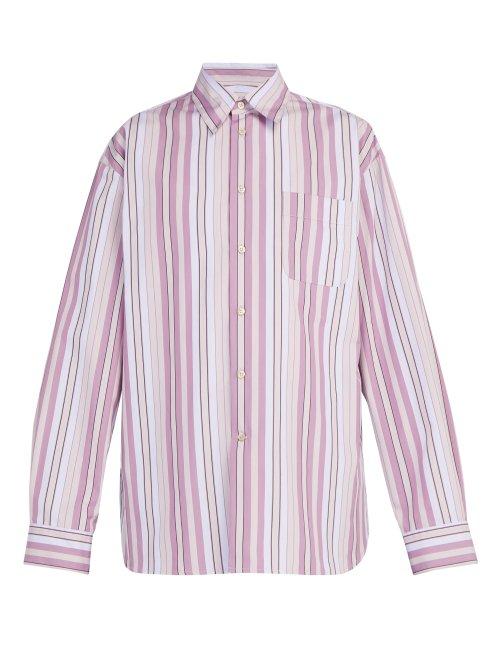 Matchesfashion.com Marni - Striped Cotton Shirt - Mens - Light Pink