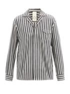Matchesfashion.com Marrakshi Life - Striped Cotton-blend Pyjama Shirt - Mens - Black Grey