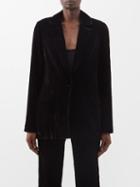 Staud - Madden Velvet Suit Blazer - Womens - Black