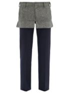 Matchesfashion.com Stefan Cooke - Panelled Tweed Straight-leg Trousers - Mens - Navy