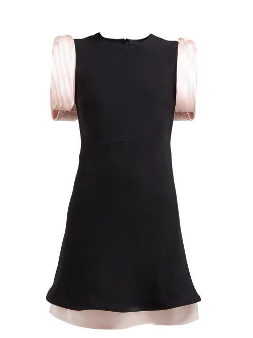 Matchesfashion.com Calvin Klein 205w39nyc - Bow Embellished Crepe Mini Dress - Womens - Black Pink