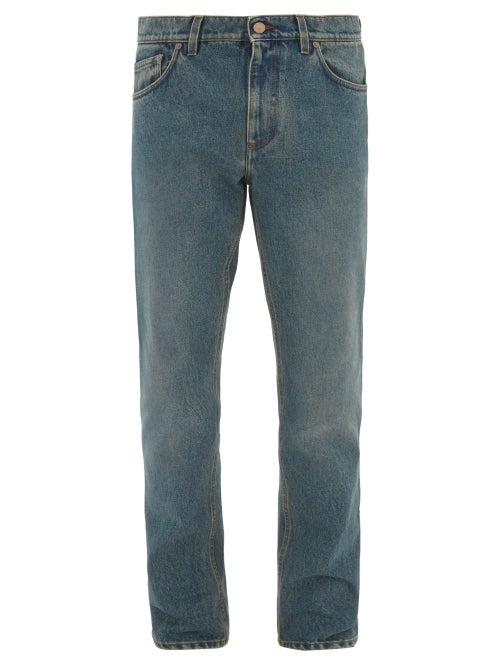 Matchesfashion.com Burberry - Logo-patch Straight-leg Jeans - Mens - Mid Blue