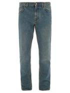 Matchesfashion.com Burberry - Logo-patch Straight-leg Jeans - Mens - Mid Blue