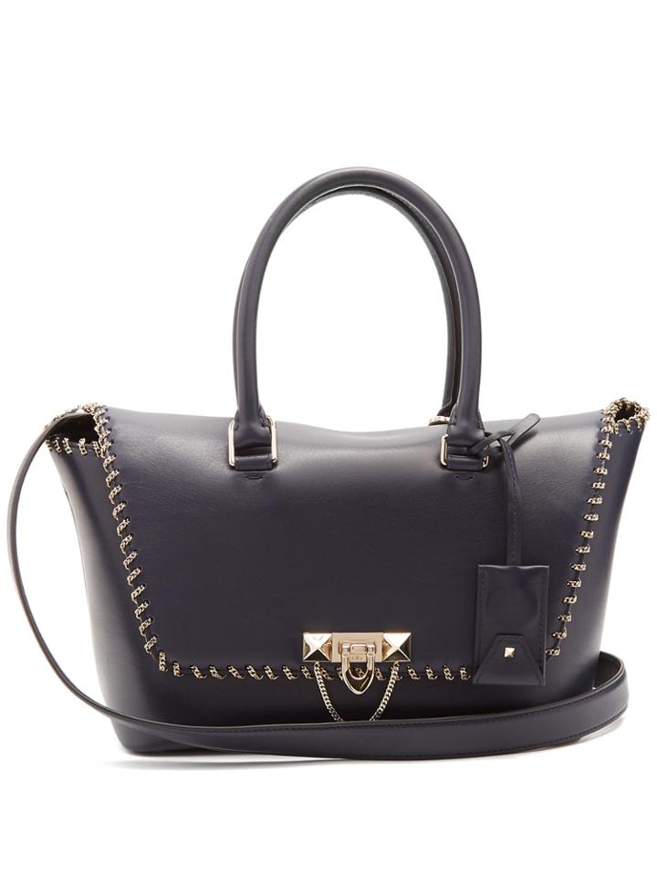 Valentino Demilune Trapeze Chain-embellished Tote