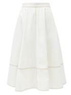 Matchesfashion.com Alexander Mcqueen - Flared Denim Skirt - Womens - Ivory