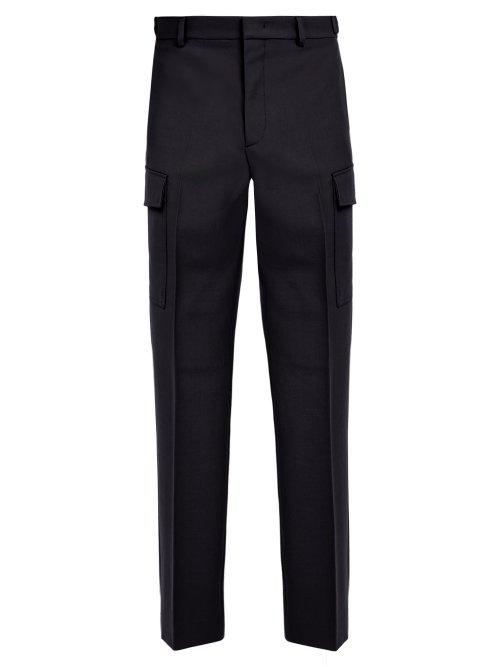 Matchesfashion.com Stella Mccartney - Buckled Waist Wool Cargo Trousers - Mens - Navy